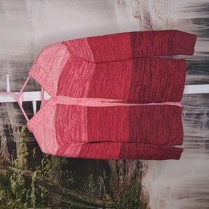 Mossimo Girls Large ombre shades of pink red cardigan sweater hoodie